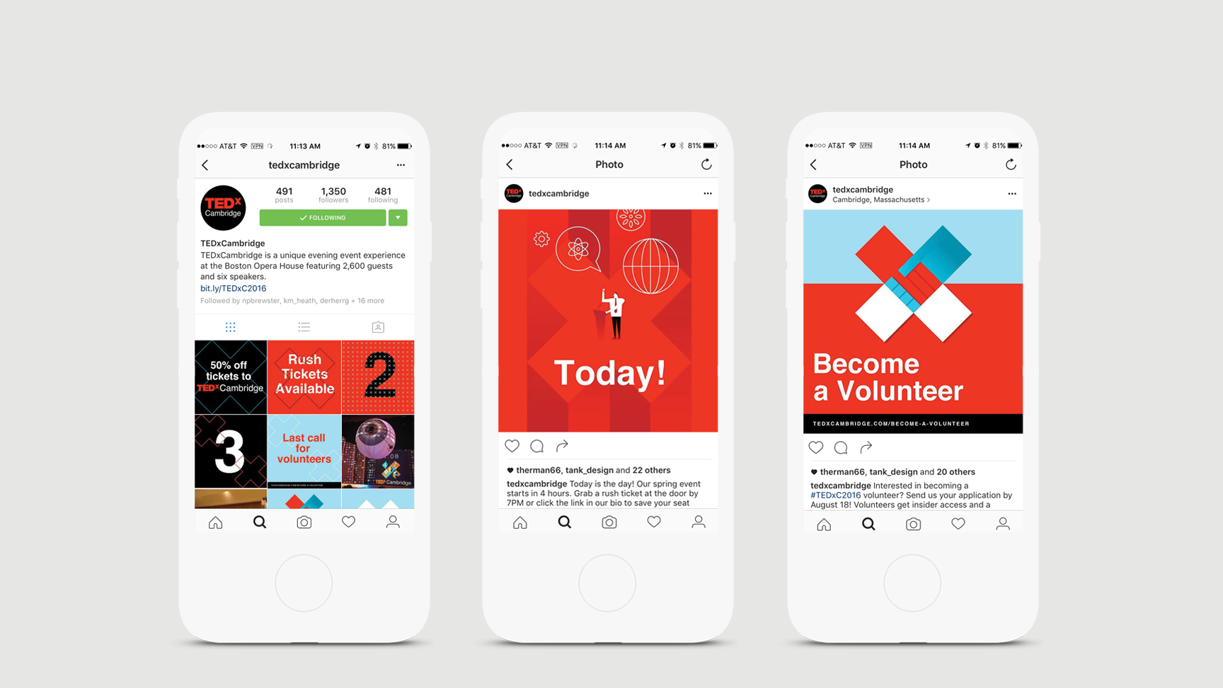 TedX Cambridge mobile layout mock ups