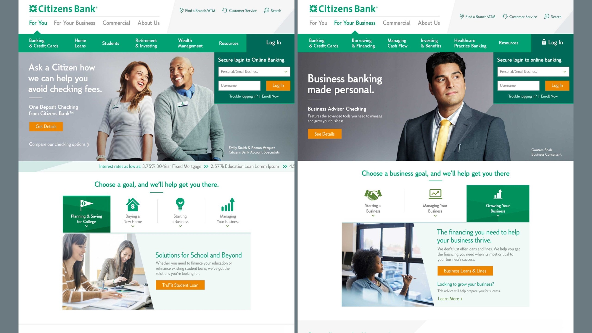 citizens bank webpages