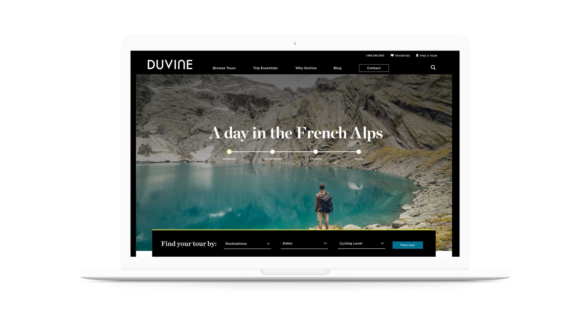 Laptop image of the DuVine website