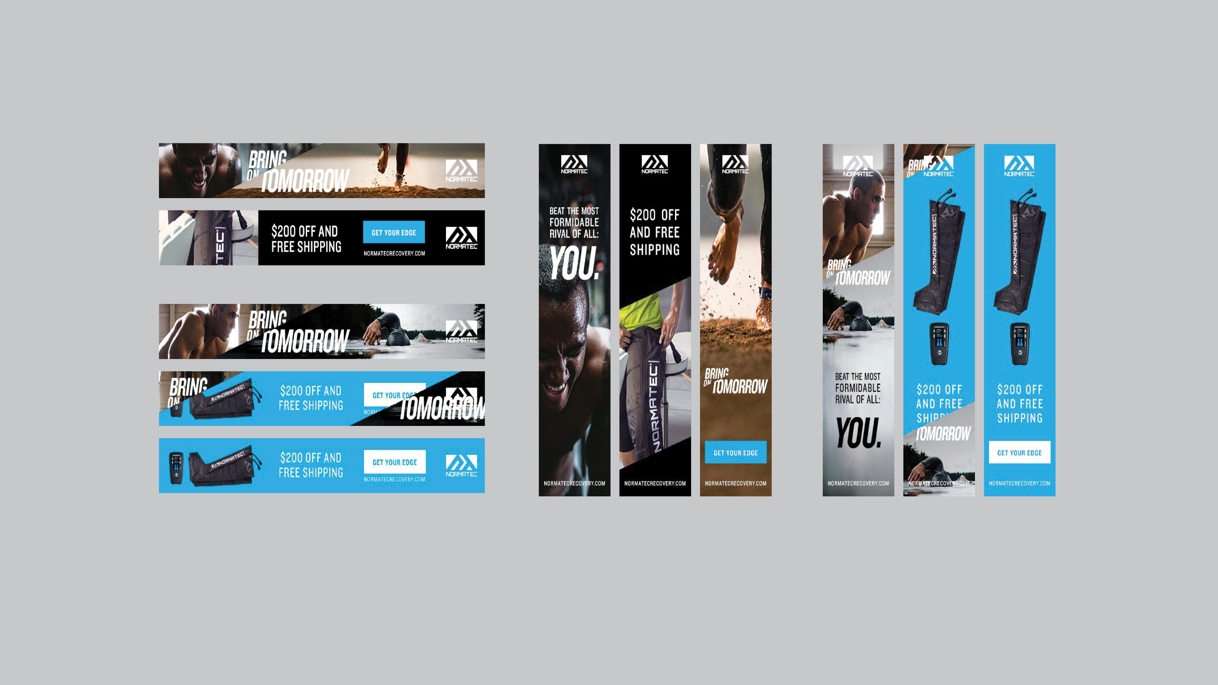 Normatec digital banner collage