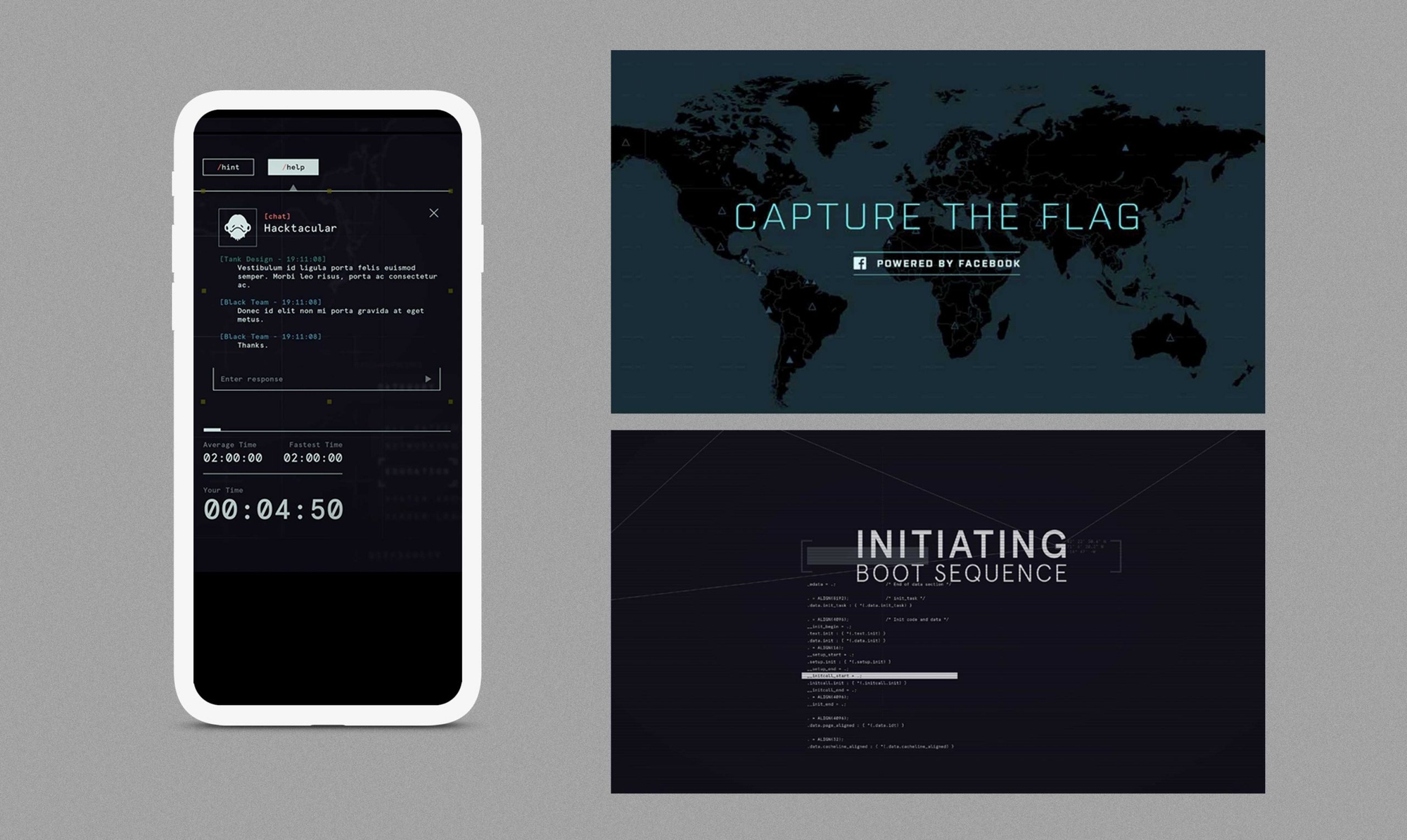 Facebook capture the flag web design stills on mobile and laptop