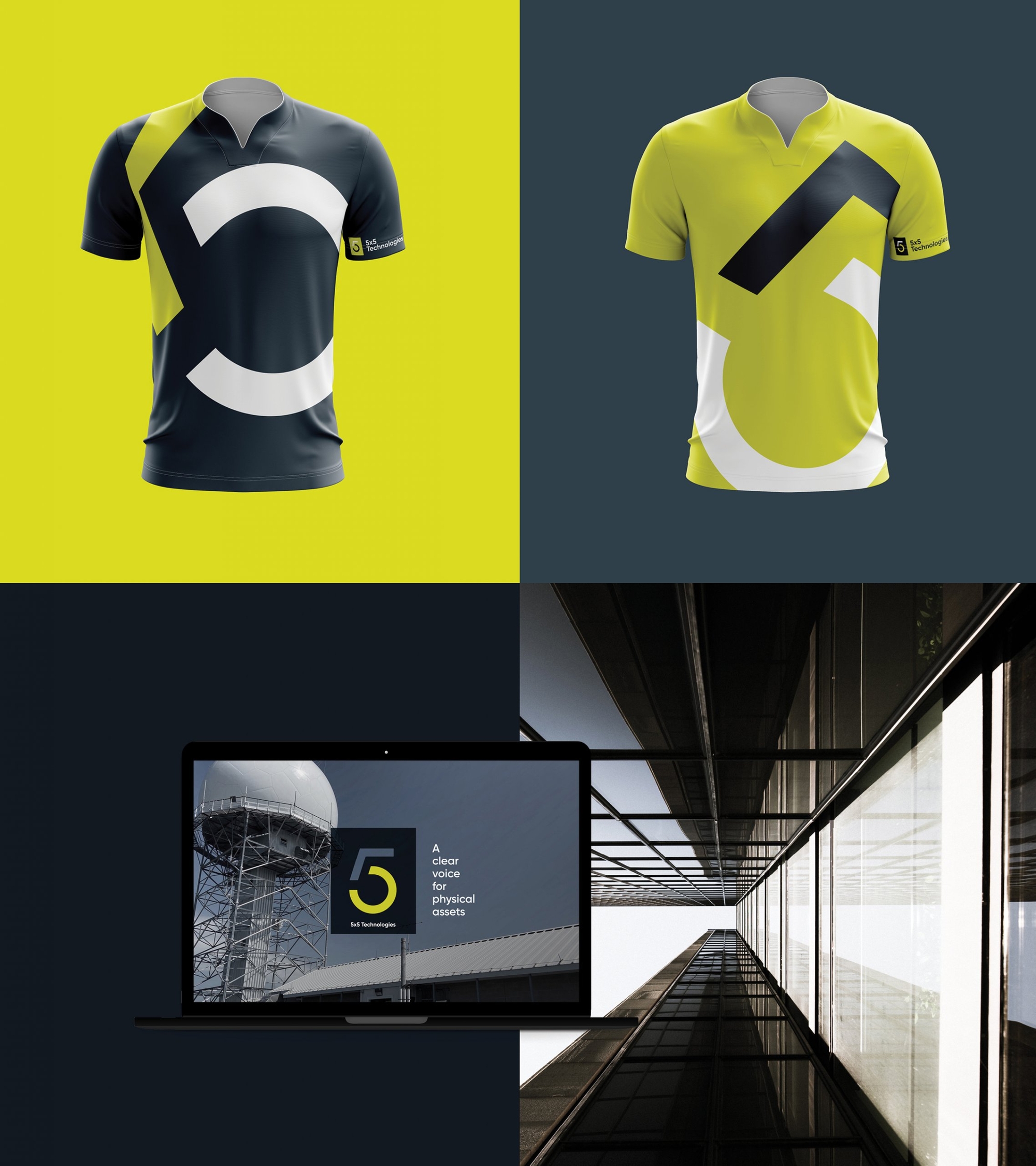 5 by 5 T-shirt and home page design.