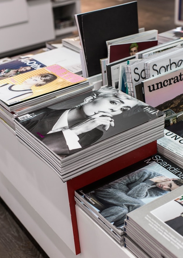 Stacks of magazines