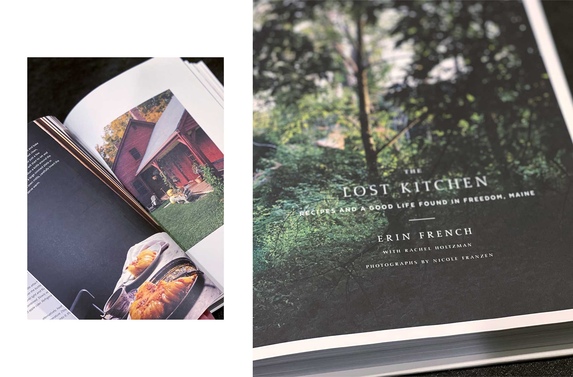 The Lost Kitchen still photographs from within the cookbook