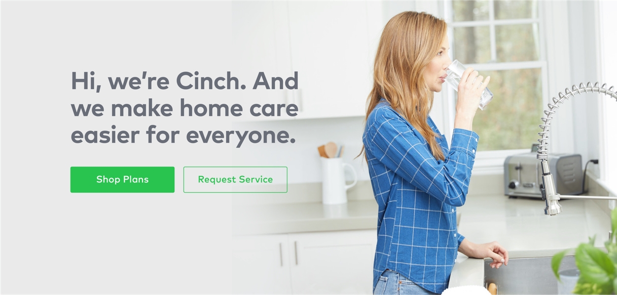 Cinch Home Services website design home page hero