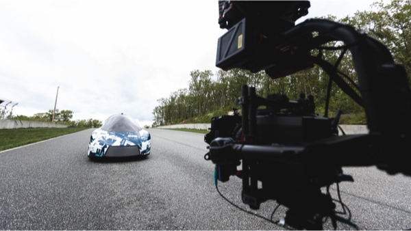 Indigo camera shot on a car
