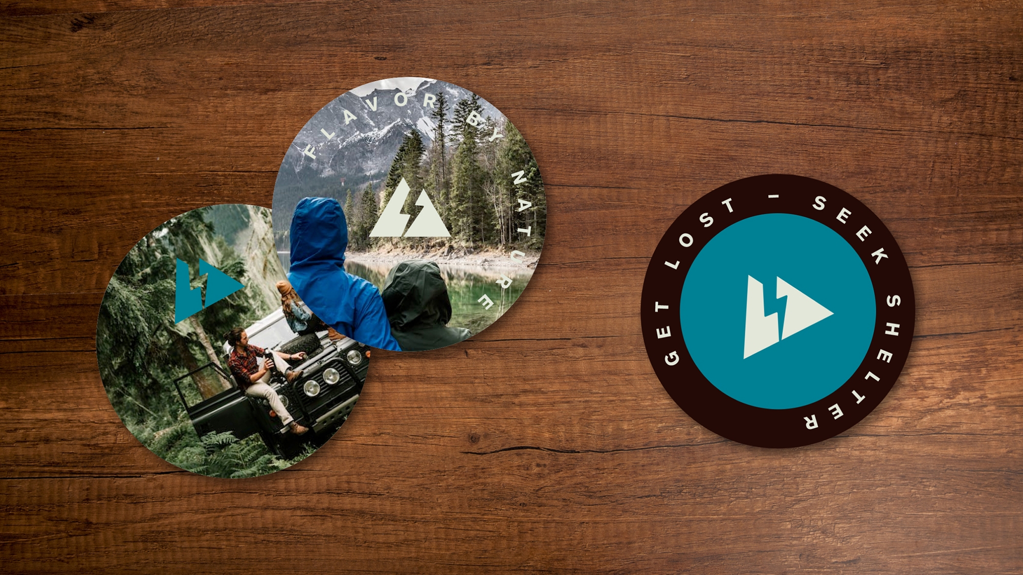 Shelter Distilling branded coasters