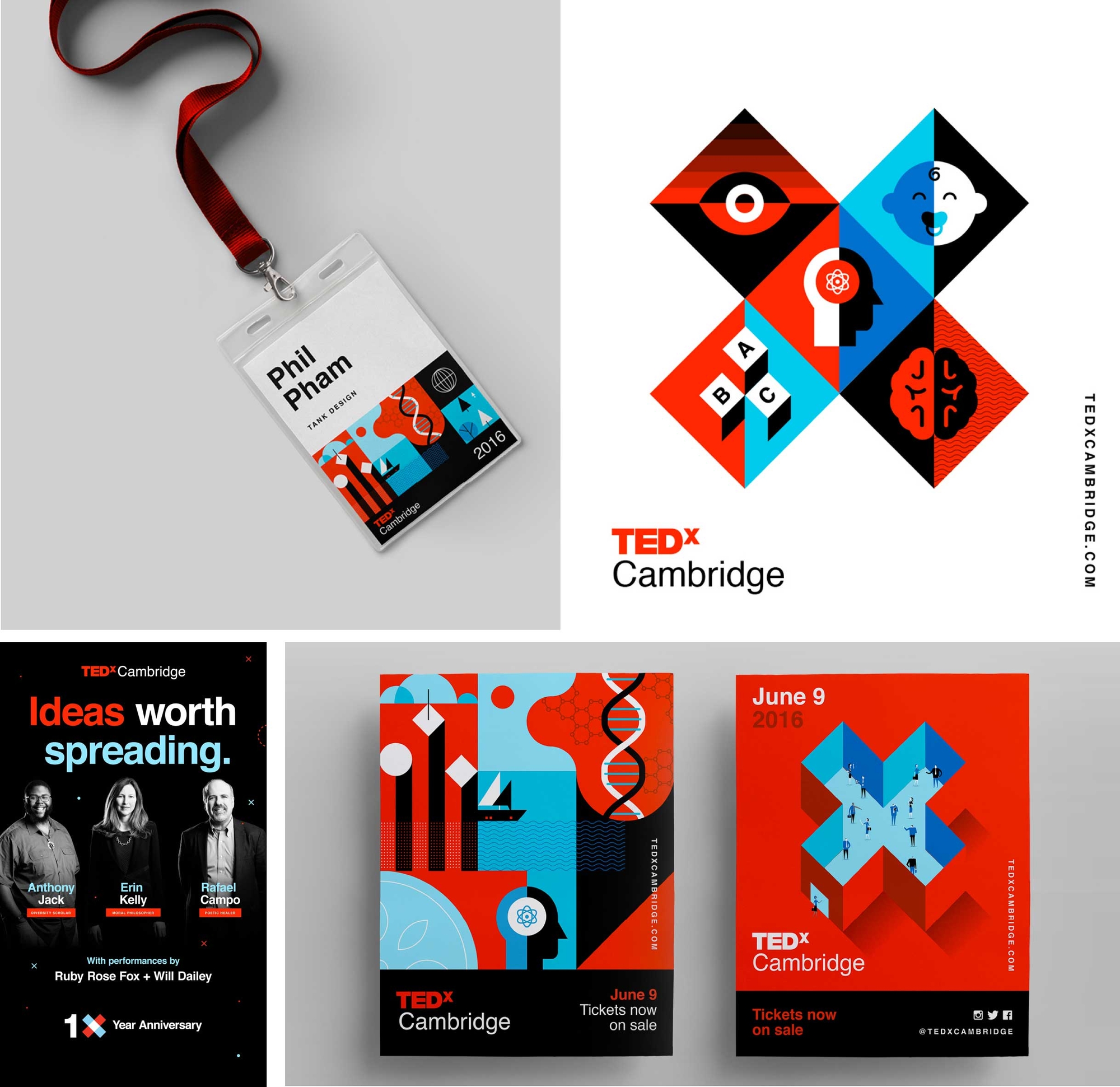 TedX Cambridge event posters and promotional material