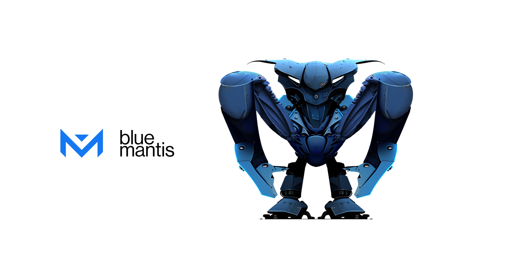 Blue Mantis logo with mascot